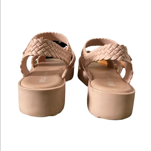 Melissa X Salinas Hotness Flatform Platforms Double Woven Strap Sandals - Picture 3 of 7